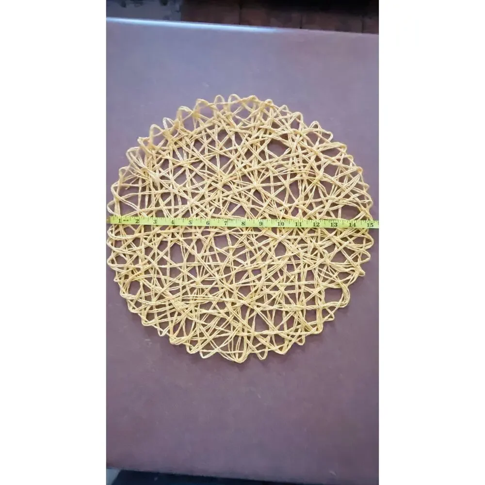 Set of 5 Round Woven Rattan Wicker Placemats 15